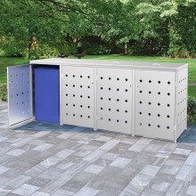 Berkfield Quadruple Wheelie Bin Shed 240 L Stainless Steel