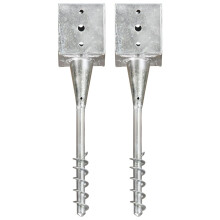 Berkfield Ground Spikes 2 pcs Silver 12x12x56 cm Galvanised Steel