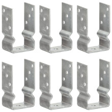 Berkfield Fence Anchors 6 pcs Silver 8x6x15 cm Galvanised Steel