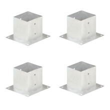 Berkfield Post Anchors 4 pcs Galvanised Metal 141 mm