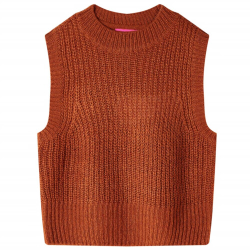 Kids' Sweater Vest Knitted Cognac 140