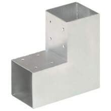 Berkfield Post Connector L Shape Galvanised Metal 91x91 mm