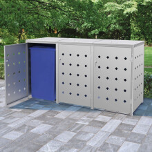 Berkfield Triple Wheelie Bin Shed 240 L Stainless Steel