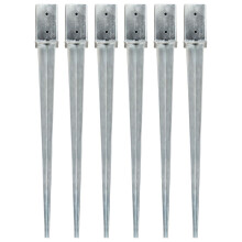 Berkfield Ground Spikes 6 pcs Silver 8x8x91 cm Galvanised Steel
