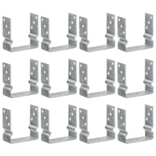 Berkfield Fence Anchors 12 pcs Silver 14x6x15 cm Galvanised Steel