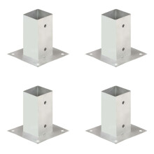 Berkfield Post Anchors 4 pcs Galvanised Metal 71 mm