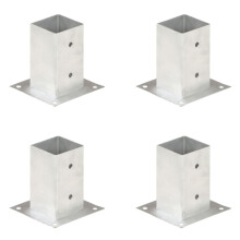 Berkfield Post Anchors 4 pcs Galvanised Metal 81 mm