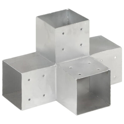 Berkfield Post Connector X Shape Galvanised Metal 101x101 mm
