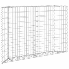 Berkfield Trapezium Gabion Raised Bed Galvanised Steel 150x20x100 cm