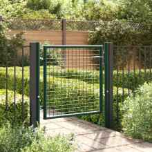 Berkfield Fence Gate Steel 100x75 cm Green