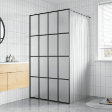 Berkfield Walk-in Shower Screen Frosted Tempered Glass 100x195 cm