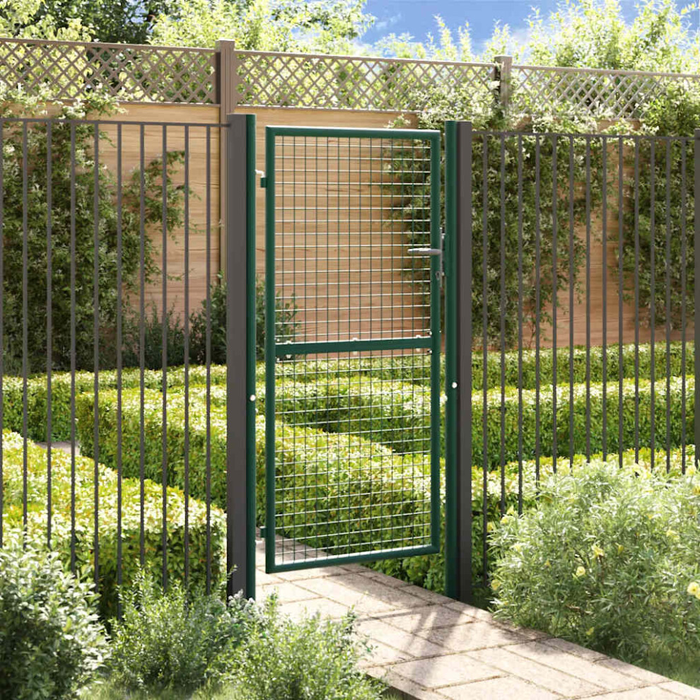 Berkfield Fence Gate Steel 100X175 Cm Green 7394915967606