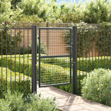 Berkfield Mesh Garden Gate Galvanised Steel 100x125 cm Grey