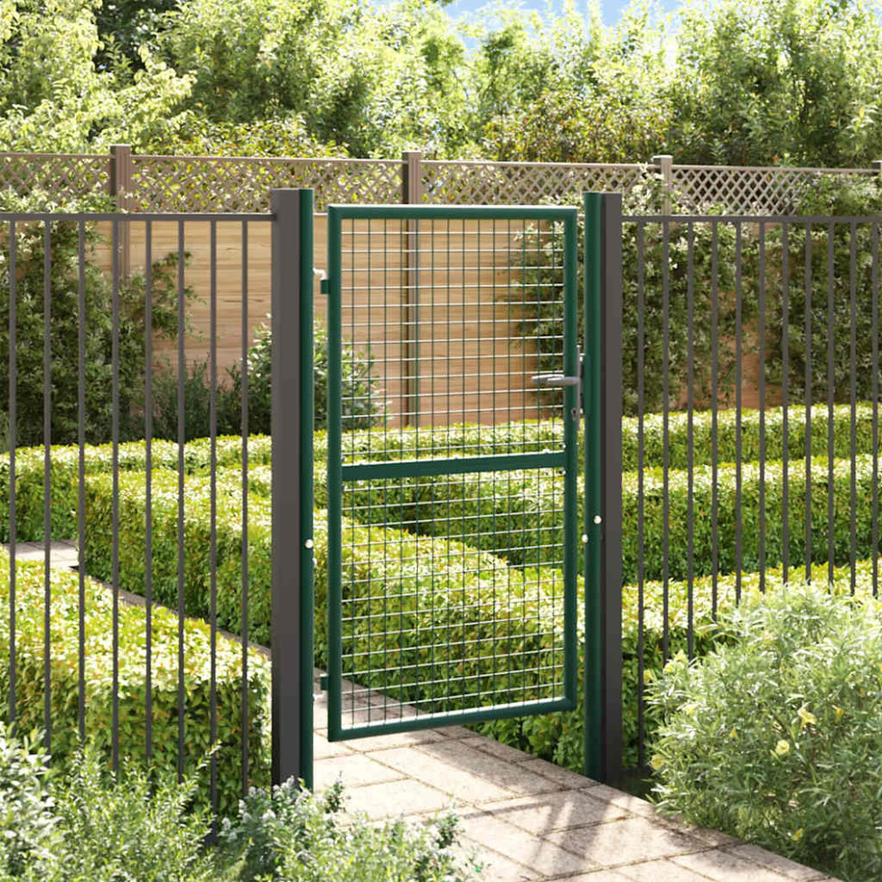 Berkfield Fence Gate Steel 100X150 Cm Green 8791910619902