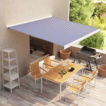 Berkfield Awning Top Sunshade Canvas Blue & White 400x300 cm