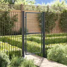 Berkfield Mesh Garden Gate Galvanised Steel 100x175 cm Grey