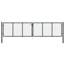 Berkfield Mesh Garden Gate Galvanised Steel 400x100 cm Grey