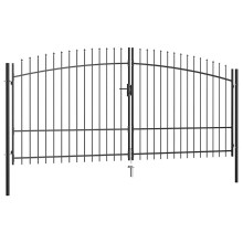 Berkfield Double Door Fence Gate Woerden with Spear Top 400x224.5 cm