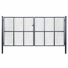 Berkfield Mesh Garden Gate Galvanised Steel 400x175 cm Grey