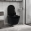 Berkfield Wall Hung Rimless Toilet with Bidet Function Ceramic Black 1