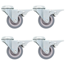 Berkfield Bolt Hole Swivel Casters with Double Brakes 4 pcs 50 mm