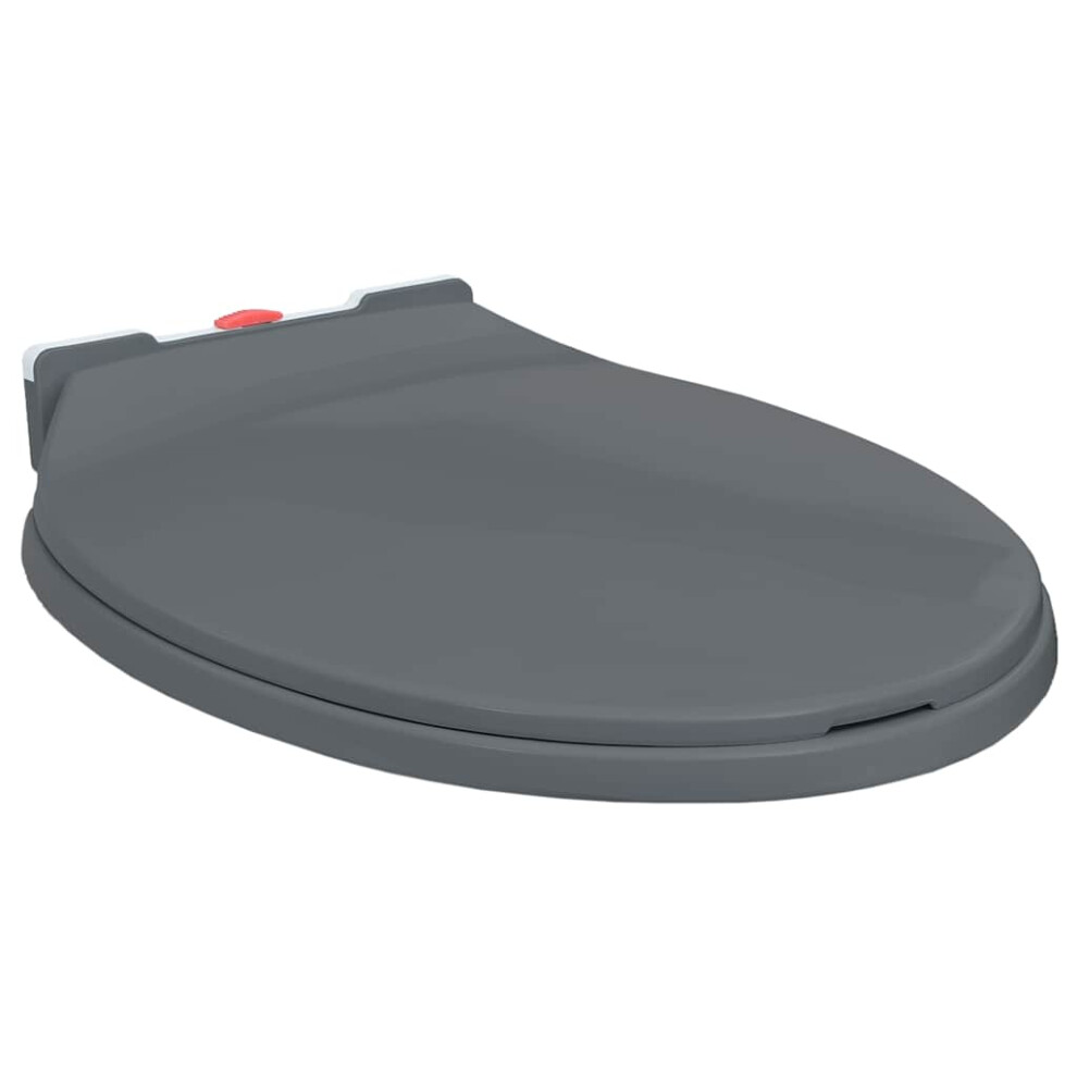 Berkfield Soft-Close Toilet Seat Quick Release Grey Oval 3072927532602