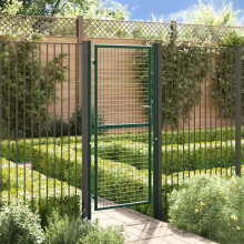 Berkfield Fence Gate Steel 100x200 cm Green