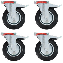 Berkfield Swivel Casters with Double Brakes 4 pcs 200 mm