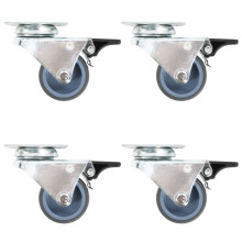 Berkfield Twin-wheel Swivel Casters with Double Brakes 4 pcs 50 mm