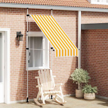 Berkfield Manual Retractable Awning 100 cm Orange and White Stripes