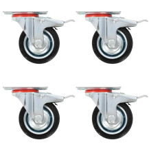 Berkfield Swivel Casters with Double Brakes 4 pcs 75 mm