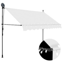 Berkfield Manual Retractable Awning with LED 300 cm Cream