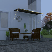 Berkfield Retractable Awning with LED 350x150 cm Anthracite