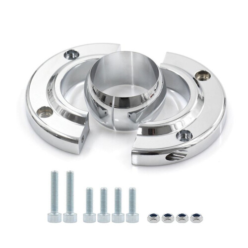2inch Steering Column Floor Mount, Polished Steering Column Floor Mount Round for  SBC BBC 350 Engine 1