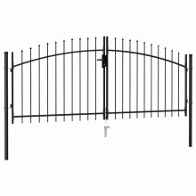 Berkfield Fence Gate Woerden Double Door with Spike Top 299.5x174.5 cm