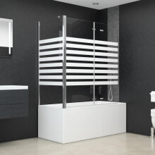 Berkfield Bath Enclosure 120x68x130 cm Tempered Glass Stripe