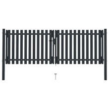 Berkfield Double Door Fence Gate Steel 300x125 cm Anthracite