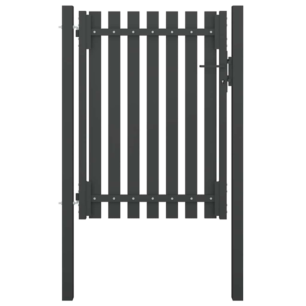 Berkfield Garden Fence Gate Steel 100X125 Cm Anthracite 892398468995