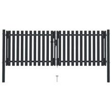 Berkfield Double Door Fence Gate Steel 300x75 cm Anthracite