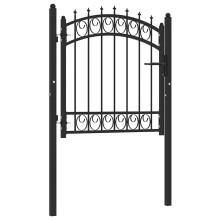 Berkfield Fence Gate EMMEN with Spikes Steel 103x97 cm Black