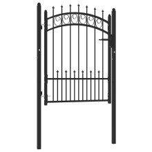 Berkfield Fence Gate EMMEN with Spikes Steel 104x109.5 cm Black