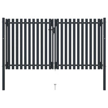 Berkfield Double Door Fence Gate Steel 300x150 cm Anthracite