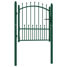 Berkfield Fence Gate EMMEN with Spikes Steel 104x97 cm Green