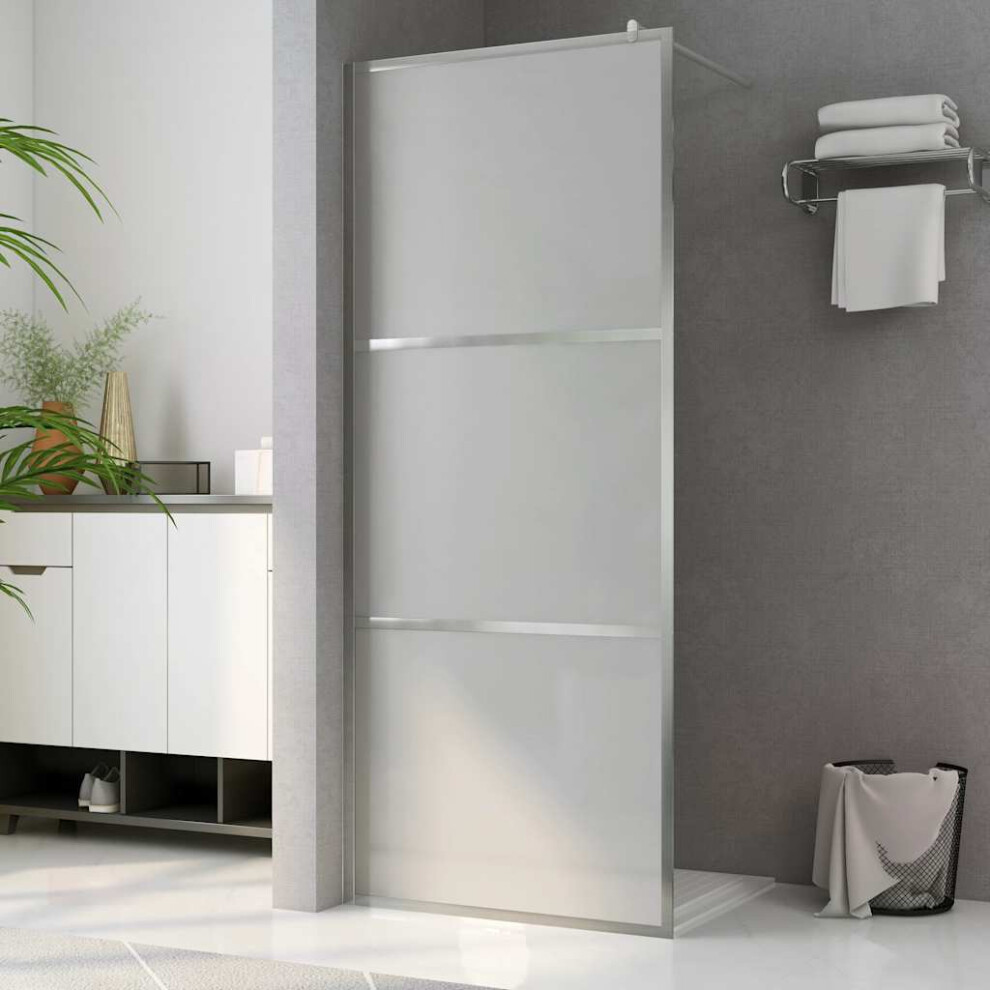 Berkfield Walk-In Shower Wall With Whole Frosted Esg Glass 115X195 Cm 9300876304549