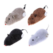 Wind Up Cat Toy Mechanical Mouse with Realistic Motion Play Soft Plush Battery Design