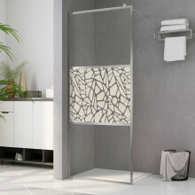 Berkfield Walk-in Shower Wall ESG Glass with Stone Design 100x195 cm