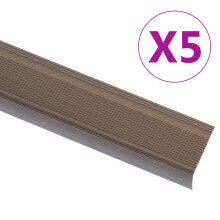 Berkfield Stair Nosings in L-shape 5 pcs Aluminium 90 cm Brown
