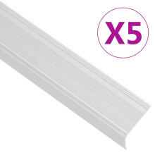 Berkfield Stair Nosings in L-shape 5 pcs Aluminium 100 cm Silver