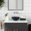 Berkfield Bathroom Sink Ceramic Dark Blue Round 1