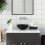 Berkfield Bathroom Sink Ceramic Matt Black Round 1